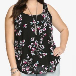 Torrid Floral Chiffon Tank Top - Size 1